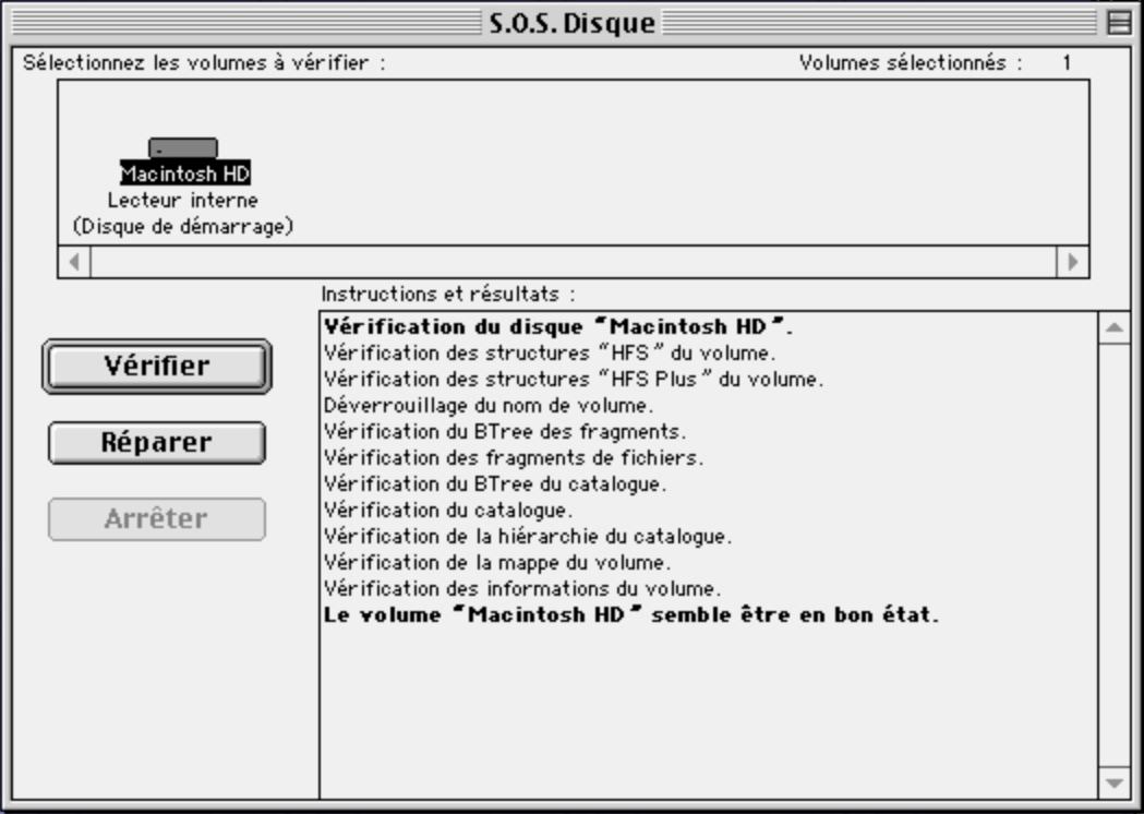 The Disk First Aid window, after a scan of the startup disk, showing that no errors are detected.